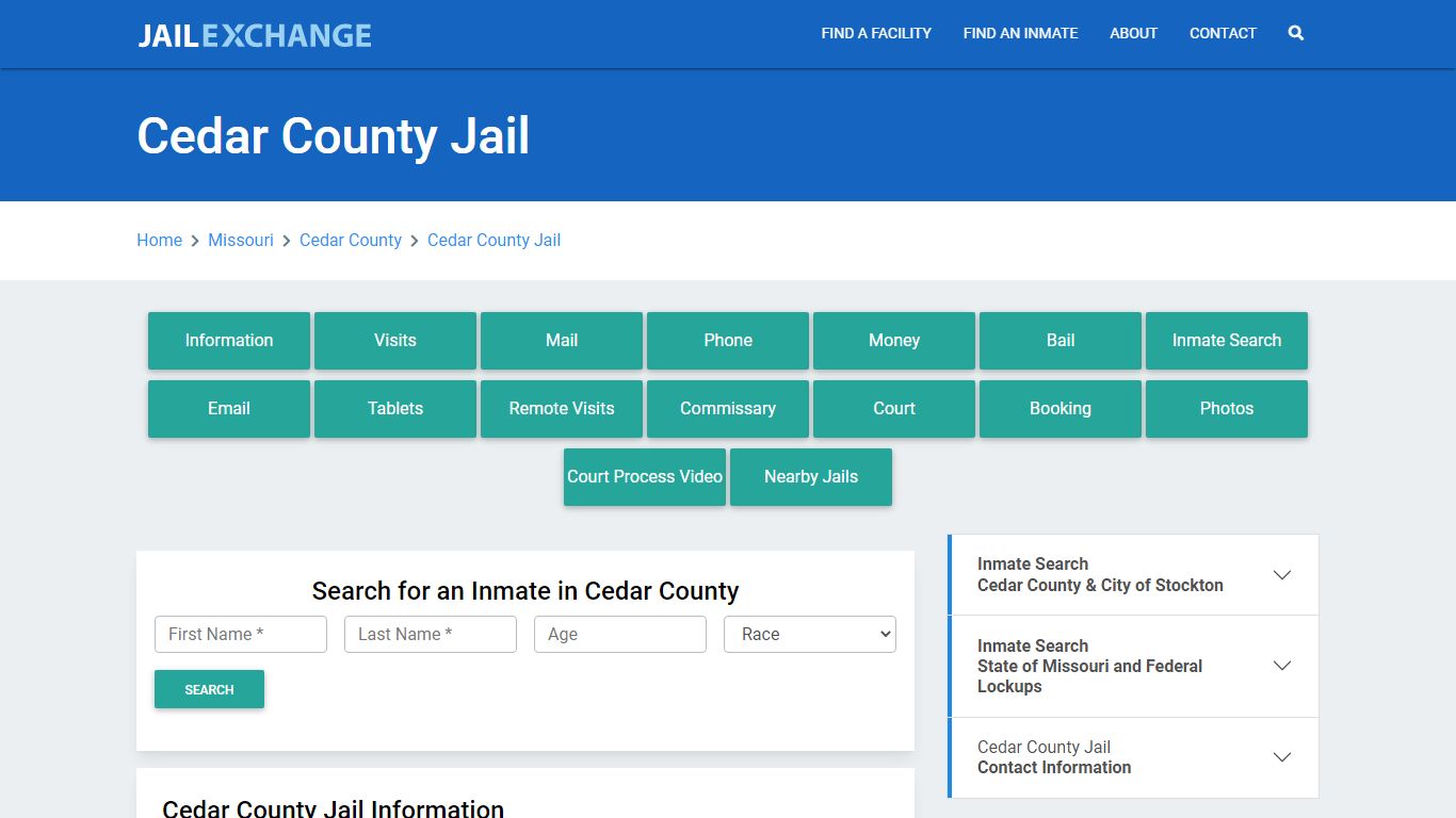 Cedar County Jail Roster Lookup, MO, Inmate Search